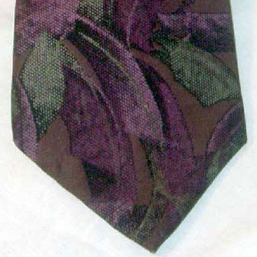 PIERRE CARDIN Mens Tie Necktie Purple Green Abstract Art